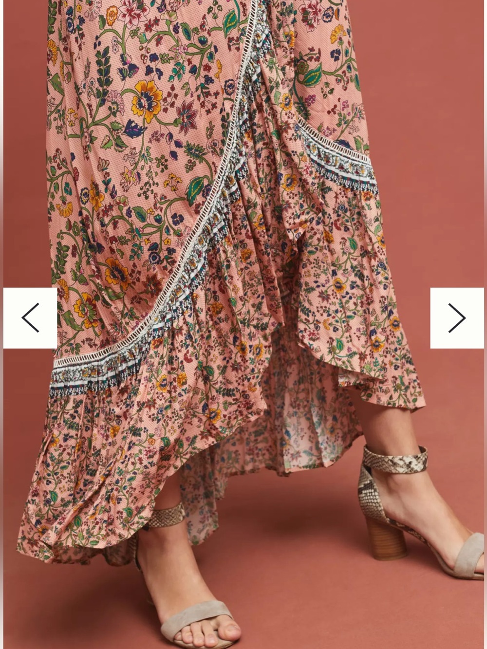FARM Rio Pink Floral Clara Wrap Maxi Dress with Trim - Picture 5 of 7